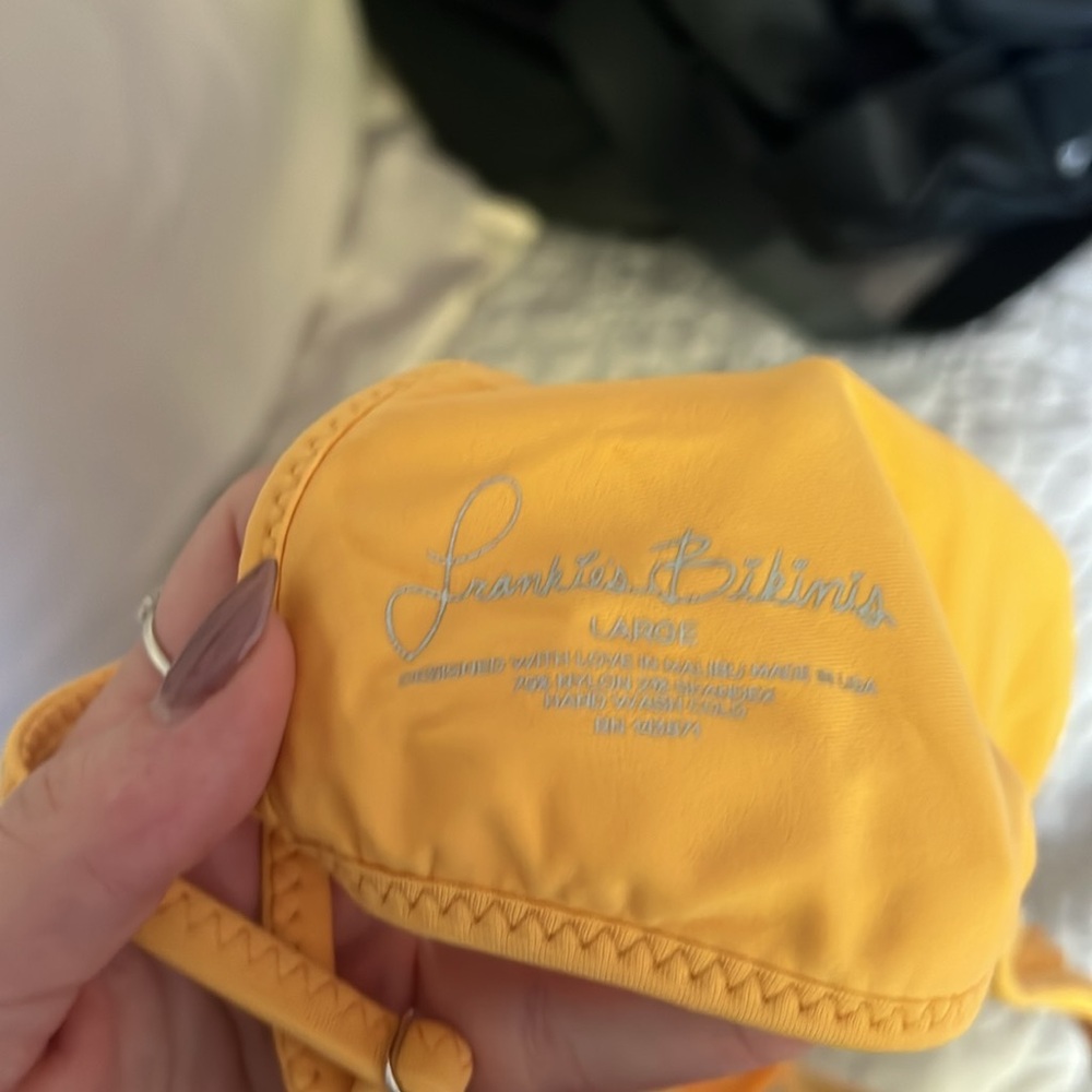 Frankie’s Adjustable bikini top yellow/ orange color - Picture 3 of 3